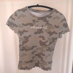 Camouflage ribbed T-shirt